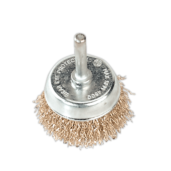 50mm Crimped Wire Cup Brush with 6mm Shaft