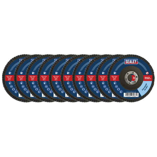 115mm Zirconium Flap Discs Assorted Grit 22mm Bore - Pack of 10
