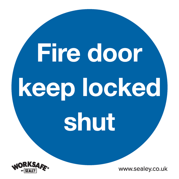Fire Door Keep Locked Shut Safety Sign - Rigid Plastic
