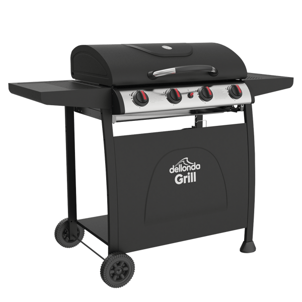 4 Burner Gas BBQ Grill with Piezo Ignition & Thermometer