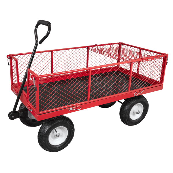 Platform Truck with Sides Pneumatic Tyres 350kg Capacity