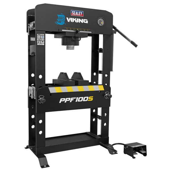 Viking Floor Type Air/Hydraulic Press with Sliding Ram & Foot Pedal 100 Tonne