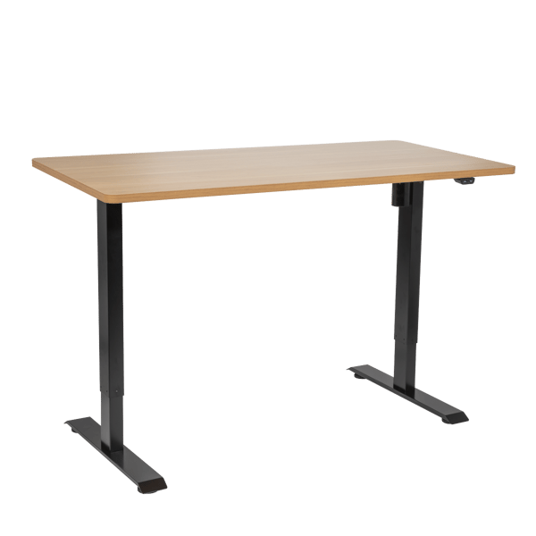 Single Motor Ultra-Quiet Adjustable-Height Electric Sit/Stand Desk - Oak Desktop
