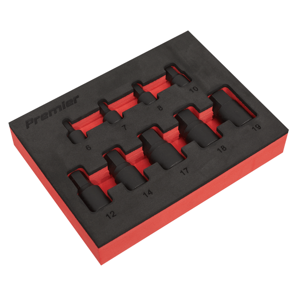 Low Profile Hex Impact Socket Bit Set 1/4" & 3/8"Sq Drive 9pc
