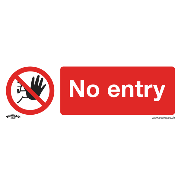 No Entry Safety Sign - Self-Adhesive Vinyl
