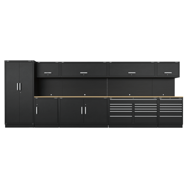 Storage System with Hardwood Worktop 5.58m