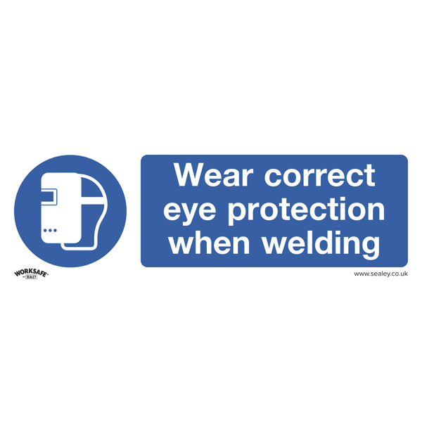 Wear Eye Protection When Welding Safety Sign - Self-Adhesive Vinyl