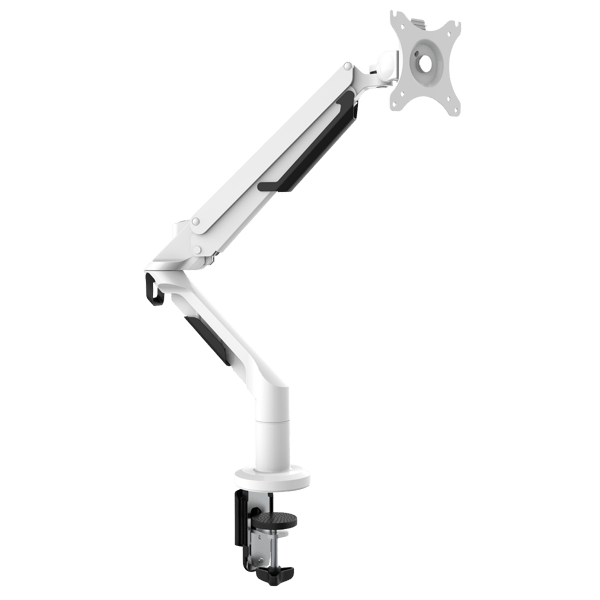 Adjustable Single Monitor Arm with 360 deg Rotation - White