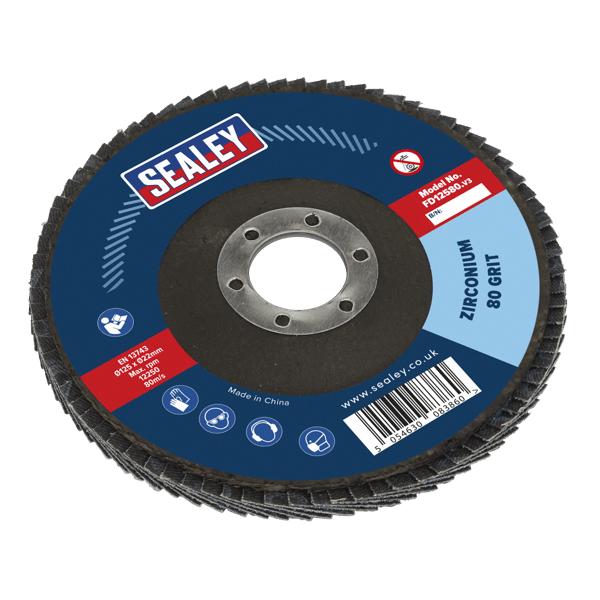125mm Zirconium Flap Disc 80Grit 22mm Bore