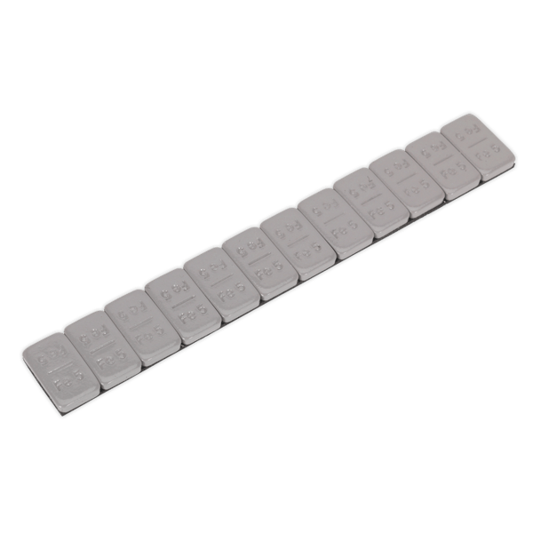 Plastic Coated Zinc Plated Steel Adhesive Wheel Weight 5g Strip of 12 - Pack of 100