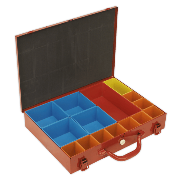 Metal Case with 15 Storage Bins