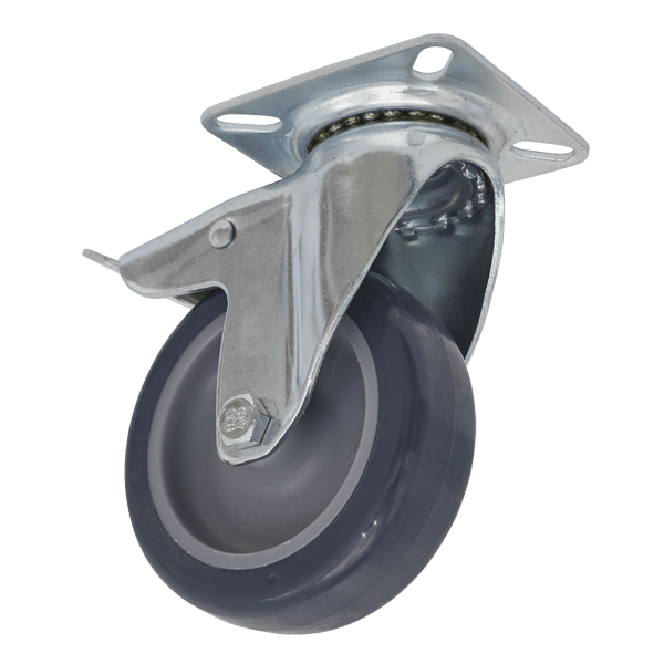 75mm Castor Wheel with Swivel Plate & Total Lock