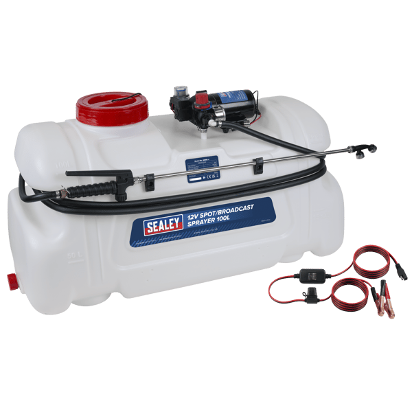 12V Spot/Broadcast Sprayer with Dual Lance & Chemical-Resistant Tank 100L