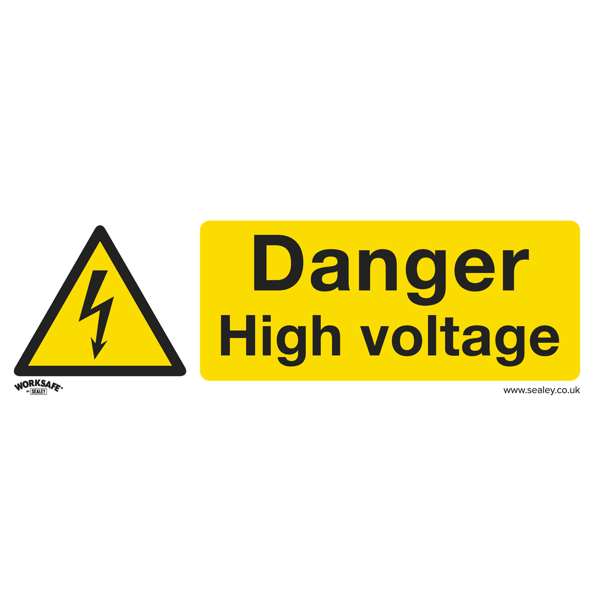 Danger High Voltage Safety Sign - Rigid Plastic