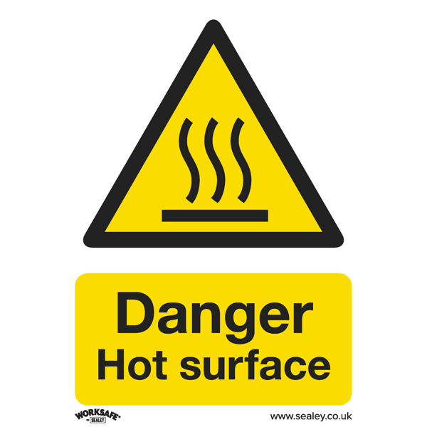 Danger Hot Surface Safety Sign - Self-Adhesive Vinyl