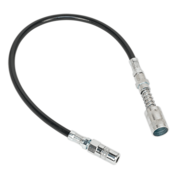 Flexible Rubber Grease Gun Delivery Hose with 4-Jaw Connector & Quick Release Coupling 450mm