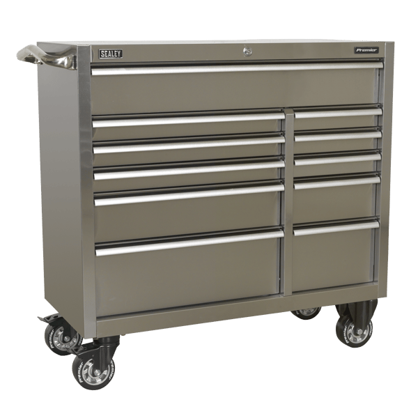 Heavy-Duty Extra-Wide Rollcab 11 Drawer 1055mm - Stainless Steel