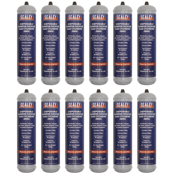 Disposable Carbon Dioxide Gas Cylinder 390g - Box of 12