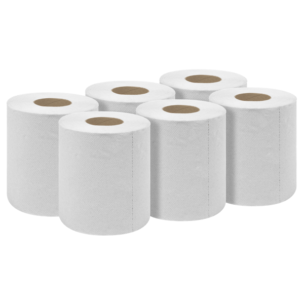 2-Ply Embossed White Paper Roll 60m - Pack of 6
