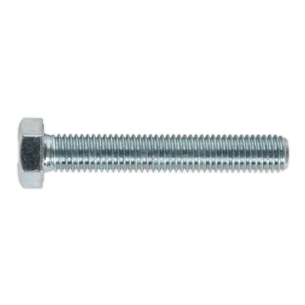 8.8 Zinc Plated HT Setscrew M12 x 75mm, DIN 933 - Pack of 10