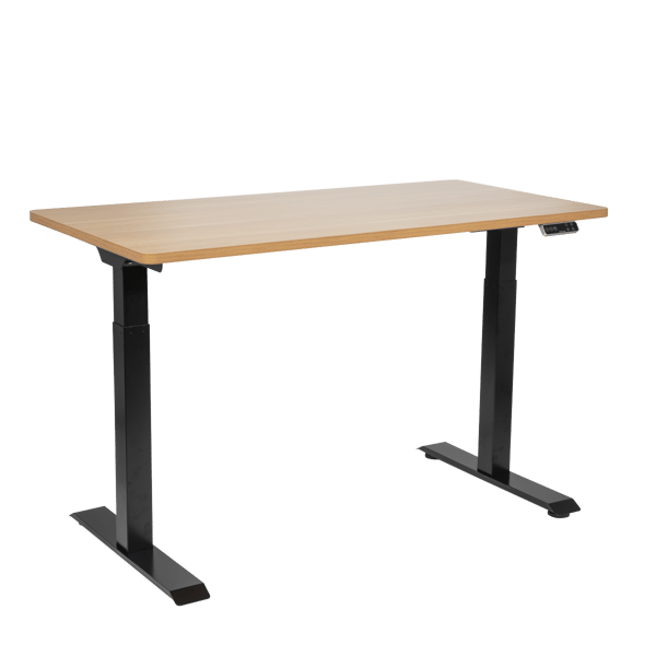 Oak Electric Height Adjustable Standing Desk, 1400 x 700mm Dual Motor 100kg