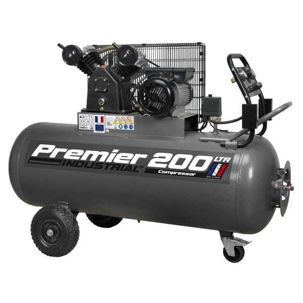 200L Belt Drive Air Compressor with Front Control Panel 3hp