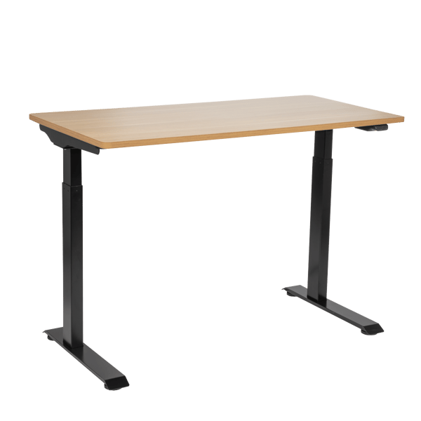 Single Motor Ultra-Quiet Adjustable-Height Electric Sit/Stand Desk - Oak Desktop