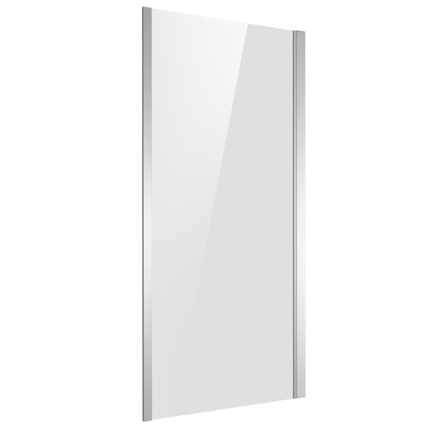 Baridi Side Panel for Sliding Shower Doors, 6mm Tempered Glass - Chrome