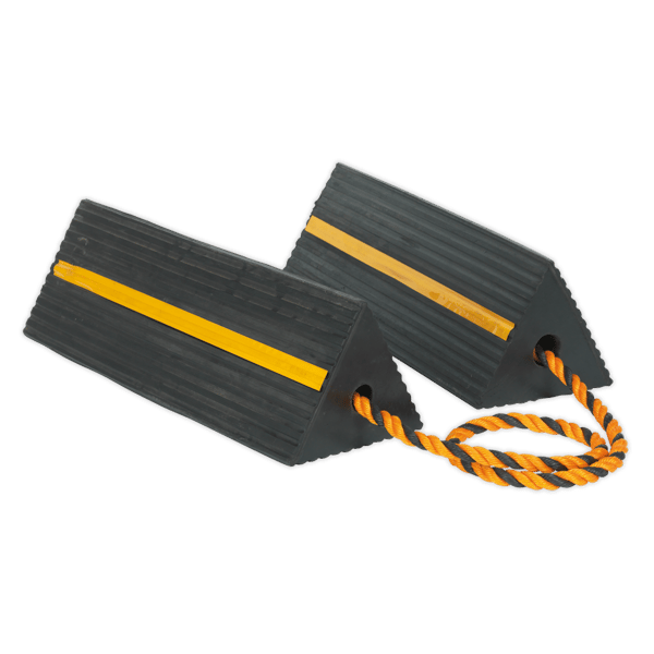 Heavy-Duty Rubber Wheel Chocks - Pair