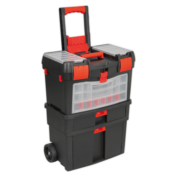 Mobile Toolbox with Tote Tray & Removable Assortment Box
