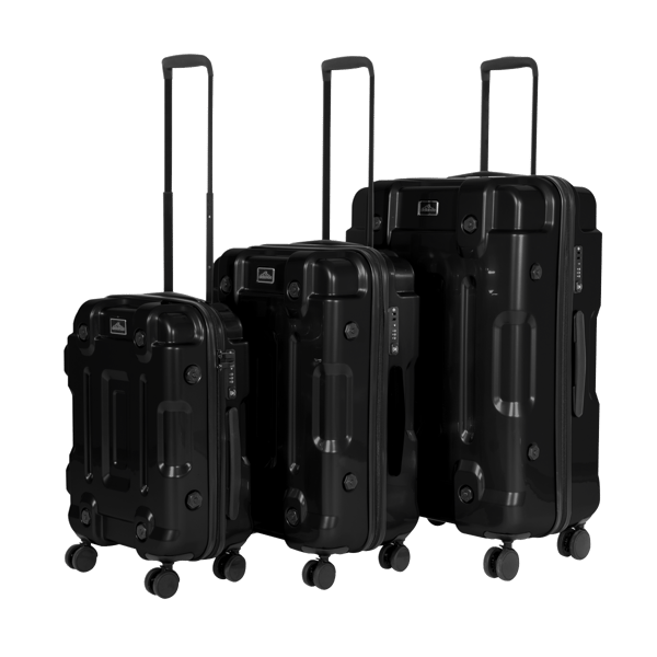 Lightweight ABS Luggage Set 3pc - Black