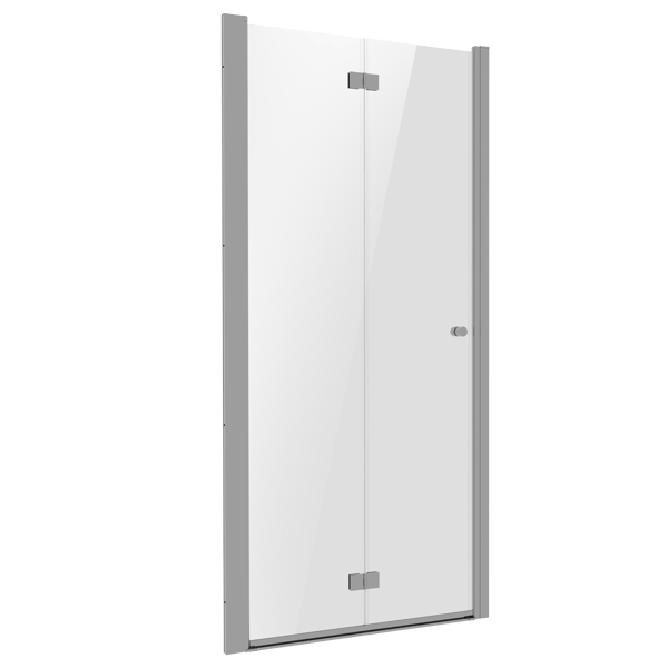 Bi-Fold Shower Door 800 x 1850mm, 6mm Tempered Glass, Reversible - Chrome