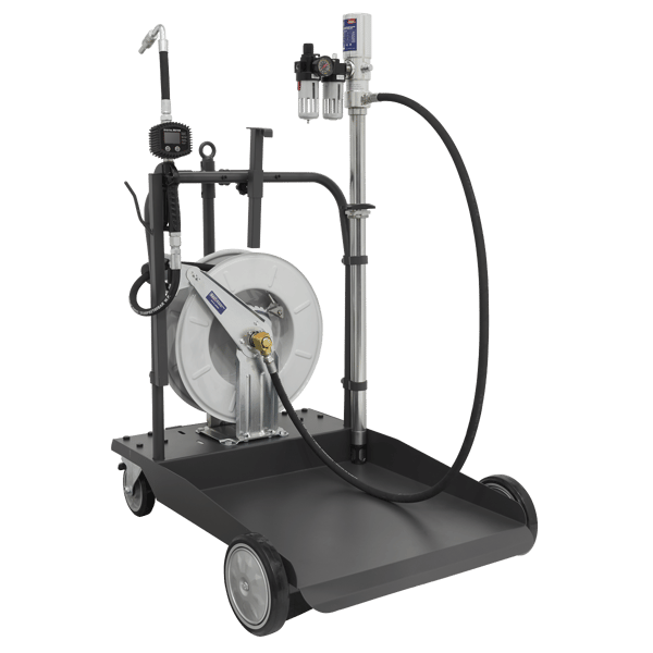 Air Operated Oil Dispensing System with 10m Retractable Hose Reel