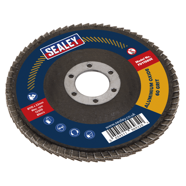 115mm Aluminium Oxide Flap Disc 60Grit 22mm Bore