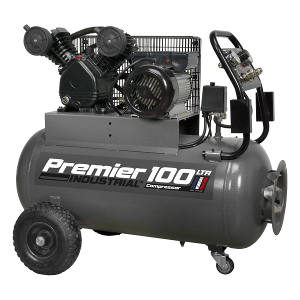100L Belt Drive Air Compressor with Front Control Panel 3hp