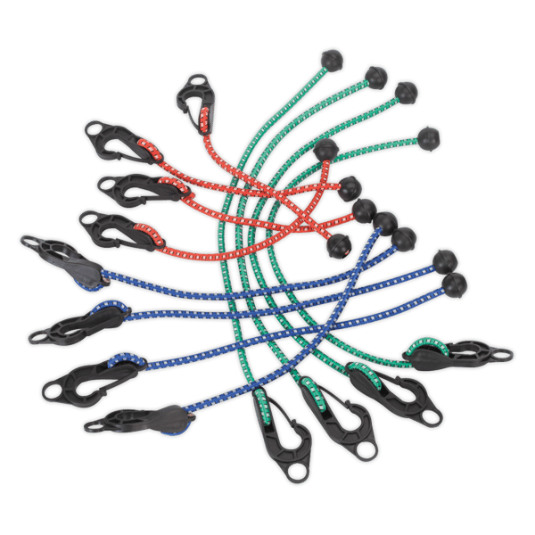 Assorted Tarpaulin Bungee Cord Set 12pc