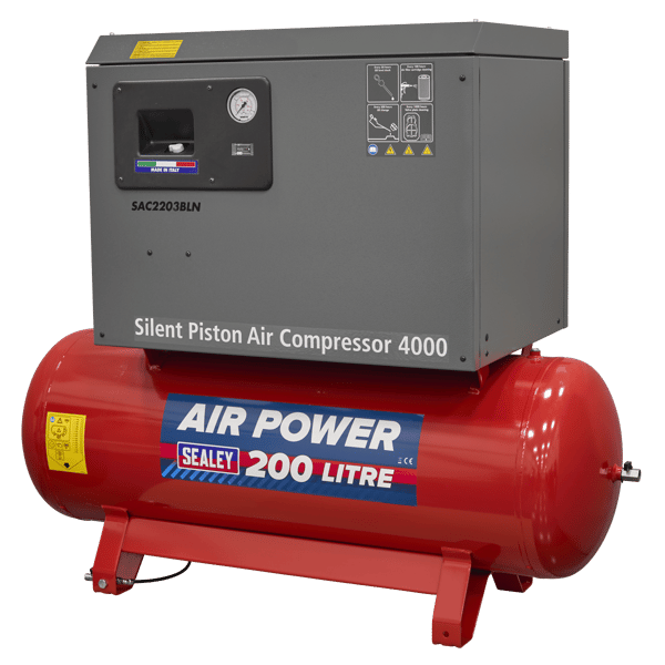 200L Low Noise Belt Drive Air Compressor with Cast Cylinders 3hp