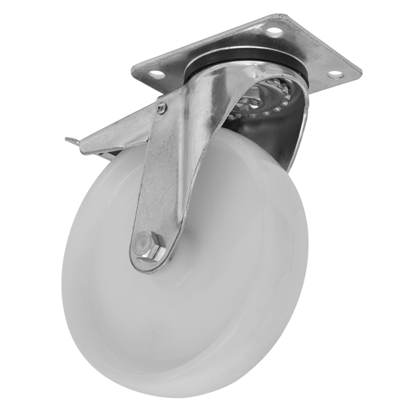 125mm Castor Wheel with Swivel Plate & Total Lock