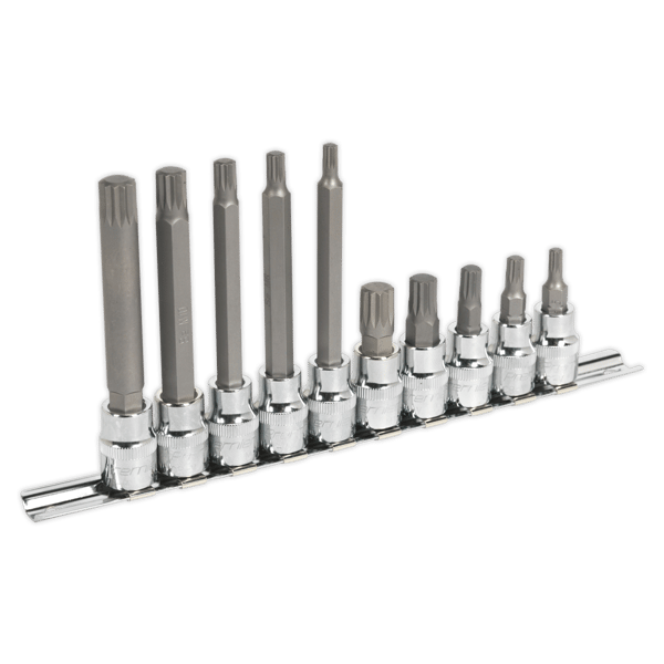 Spline Socket Bit Set 3/8"Sq Drive 10pc