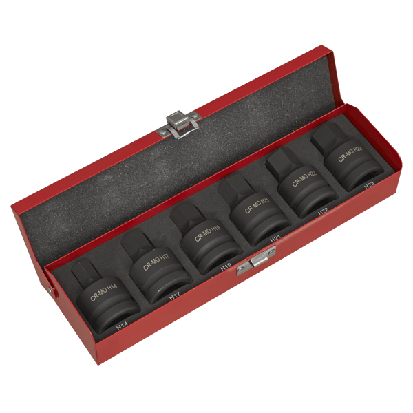 Hex Impact Socket Bit Set 3/4"Sq Drive 6pc