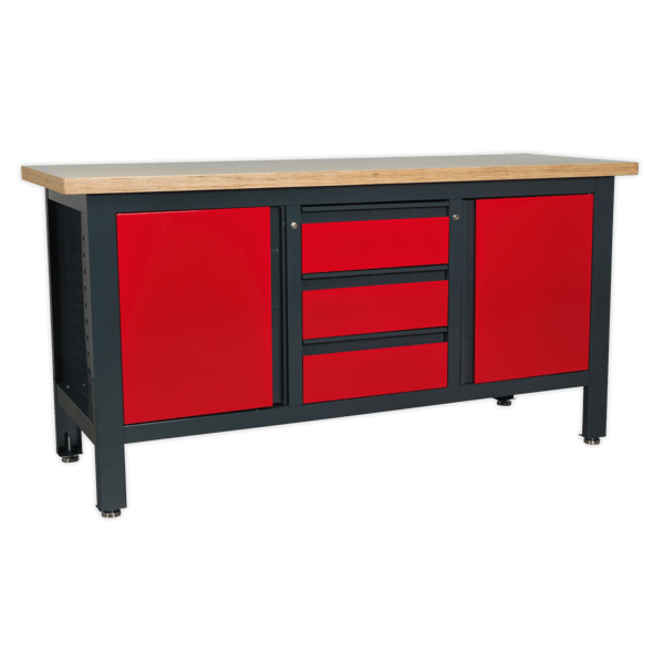 Workbench with 3 Drawers & 2 Cupboards