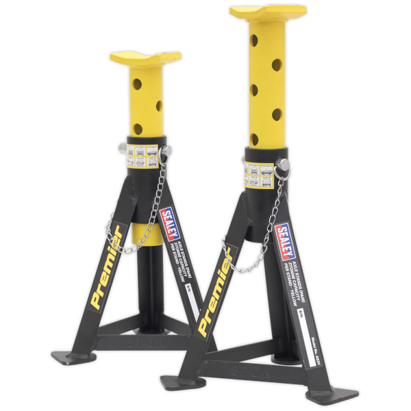 Axle Stands (Pair) 3 Tonne Capacity per Stand - Yellow