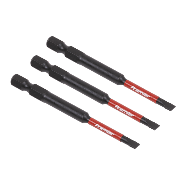 Slotted Impact Power Tool Bits 4.5 x 75mm 3pc