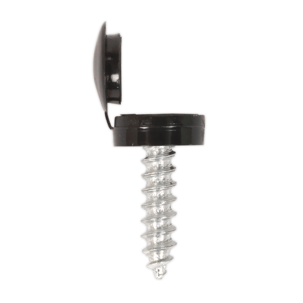 Numberplate Screw with Flip Cap 4.2 x 19mm, Black - Pack of 50