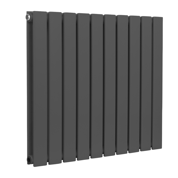 Baridi Horizontal Radiator Contemporary Double Flat Panel Design 600 x 700mm – Anthracite