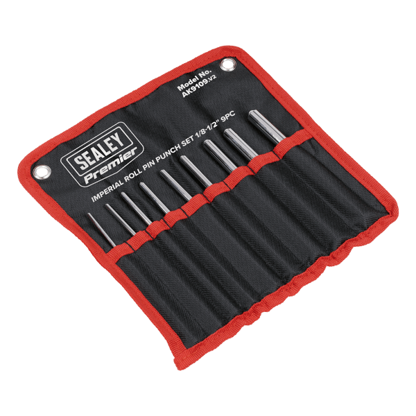 Roll Pin Punch Set Imperial 1/8-1/2" 9pc
