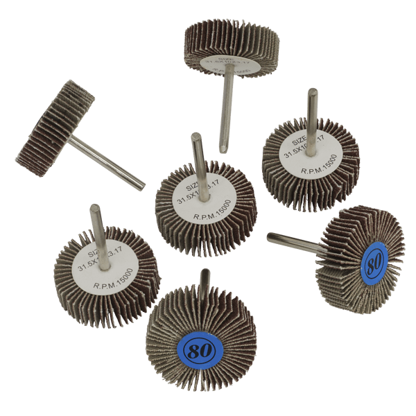 Rotary Tool Abrasive Flap Wheel Set 30mm 7pc