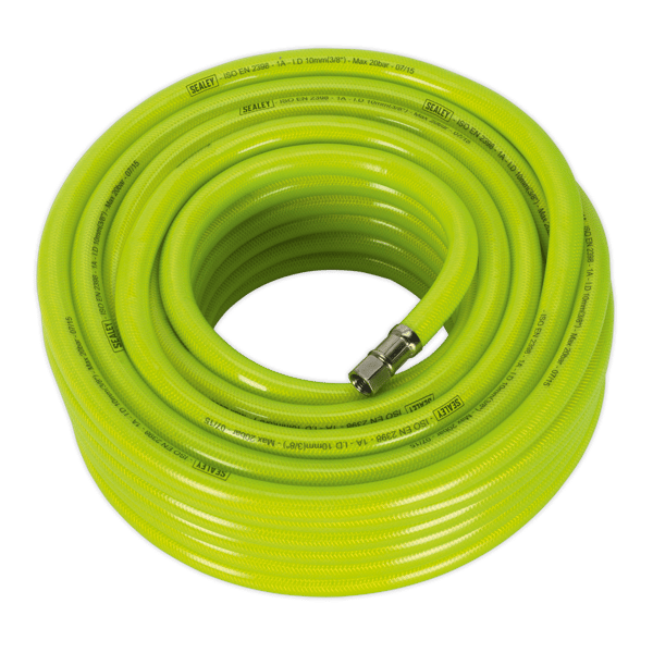High-Visibility Air Hose with 1/4"BSP Unions 20m x 10mm