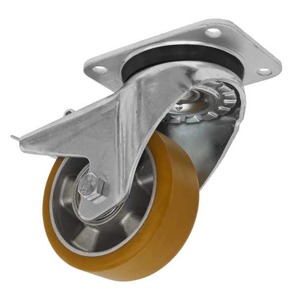 125mm Castor Wheel with Swivel Plate & Total Lock