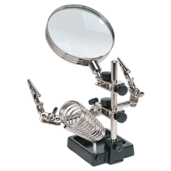 Mini Robot Soldering Stand with Magnifier & Iron Holder